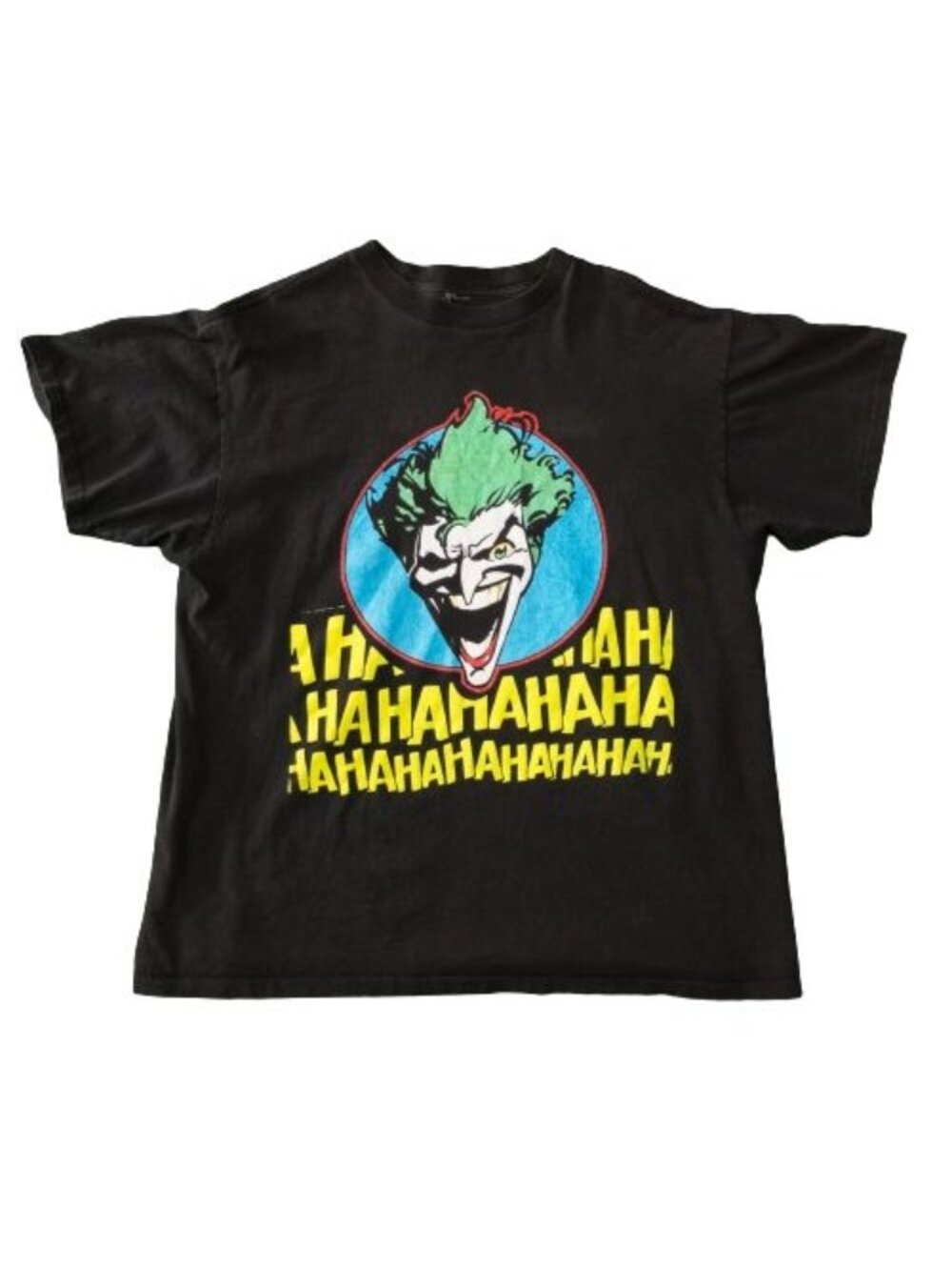 Vintage Joker HAHAHA Black Faded T-Shirt - Size XL